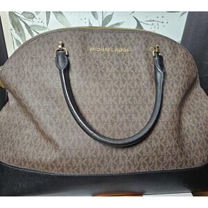 Michael Kors Purse Brown & Black Womens XL Logo Tote